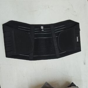 Adjustable Black Back Support Belt - Comfortable Lumbar Brace